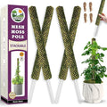 DUSPRO 4 Pack 22" Black Stackable Mesh Moss Pole for Plants – Extendable Up to 71", Natural Forest Moss Pole Monstera Plant Support, Moss Stick for Climbing Plants, Indoor Plant Stakes Accessories
