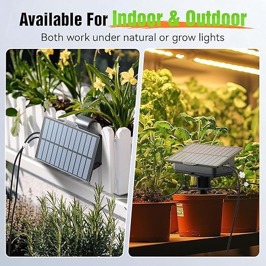 RAINPOINT Easy-Setup Solar Drip Irrigation System Outdoor & Indoor, Automatic Plant Waterer Device Kit Beginner-Friendly Garden Raised Bed Grow Tent Water 10-15 Plants