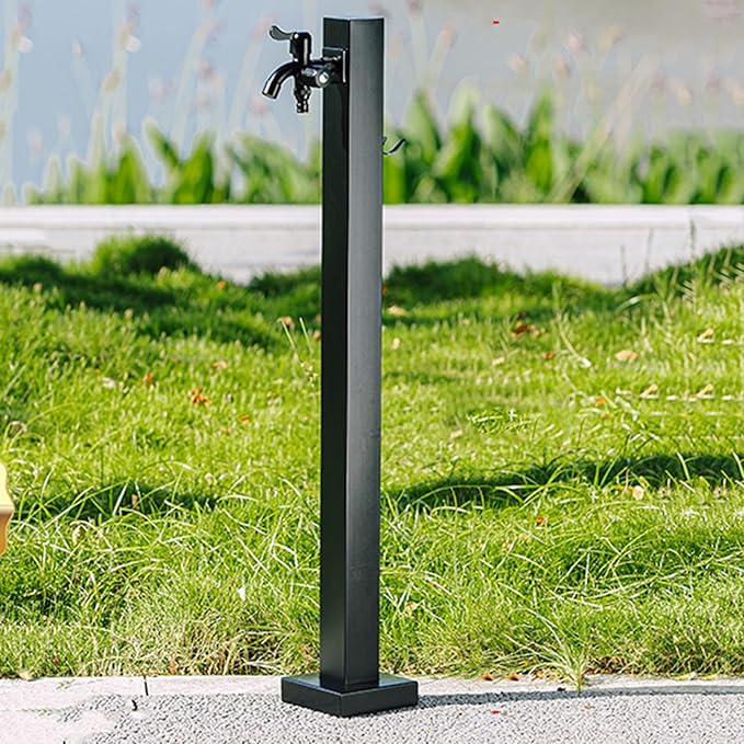 Stainless Steel Garden Water Column - Durable Outdoor Hose Holder with Faucet, Metal Water Pipe Extension Stake, Hydrant Water Dispenser & Fountain Kit (95CM) for Easy Watering