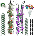 WellSign Obelisk Trellis for Climbing Plants Outdoor 6.6ft, Garden Tower Trellis for Potted Plants Indoor with Twist Tie, Clips and Butterflies Rustproof Coated Metal Support for Vines Rose 2Pack