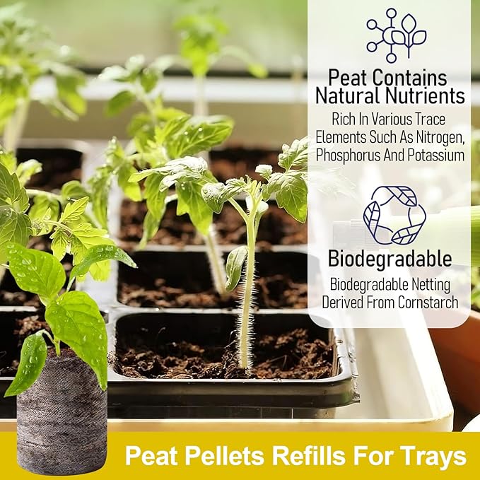 Legigo 100 Pcs 36mm Seed Starter Peat Pellets for Seedlings- Compressed Seed Starter Pods Seed Starting Pellets Plugs Soil Peat Pods for Starting Seeds, Garden Planting Herb Flower Vegetables