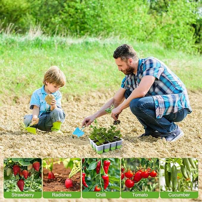 Backyard Expressions 5-Pack Silicone Seed Starter Kit – Reusable 60-Cell Planting Trays with Easy Push-Out Design for Indoor Garden Seedlings