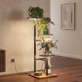 3 Tier Plant Stand Indoor with Grow Light, Tiered Plant Stands for Indoor Plants Multiple, Corner Flower Stand for Living Room, Multi-Layer Vintage Design Plant Shelf