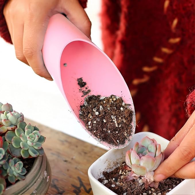 Bonsai Tools Transplanting Potting Bonsai Garden Shovel Hand Tools Bonsai Tree Kit Mini Garden Plant Care Shovel Soil（Pink）