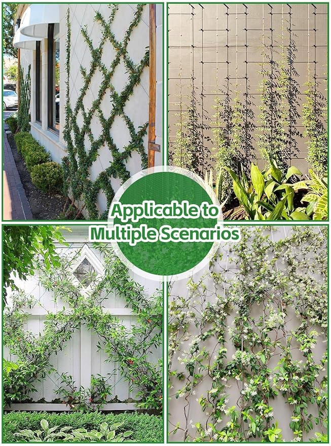 100FT Garden Wire Trellis for Climbing Plants, Kalolary T316 Stainless Steel Garden Trellis for Outdoor Wall-Mounted Heavy Duty Wire Trellis Kit Wire Ropes System Kit for Plants Vines Wall Decoration