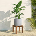 Leaf&lull Wood Plant Stand Indoor Outdoor Wooden Flower Pot Plant Holder Heavy Duty Low Plant Riser Plant Stool for Corner Living Room Fits 8 to 12 Inch Pots 1 Pack
