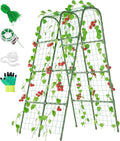 Miory Cucumber Trellis, 63" Tall U-Shape Trellis for Raised Bed, Garden Arch Trellis for Climbing Plants Outdoor, Plant Support for Vines, Steel with PE Coated (32" Lx32 Wx63 H)