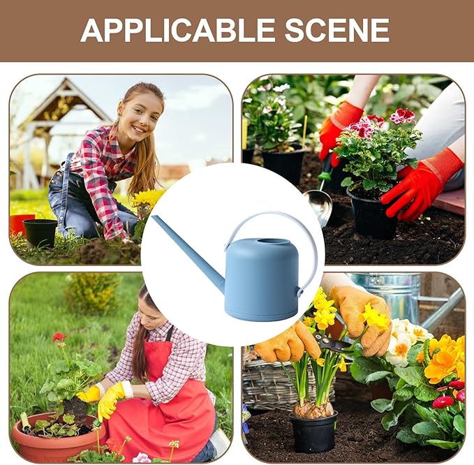 Long-Spout Watering Can, Indoor Plant Waterer, 1.7L Capacity Can with Durable Build, Gardening Tool Material, Watering Device with Detachable Handle, Plant Waterer for Succulents and Flowers