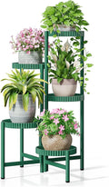 5 Tier Large Plant Stand Indoor, 7.9 Inch Wide Corner Tall Metal Plant Stands Outdoor for Multiple Plants, Folding Tiered Flower Display Holder Rack Shelf -GreenFloroma