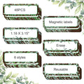 Kanayu 48 Pcs Eucalyptus Magnetic Dry Erase Labels Reusable Name Tag Plate Flexible Magnetic Label Sticker Blank Writable Card for Whiteboard Classroom Home Office Fridge(Stylish,1.18 x 3.15 Inch)
