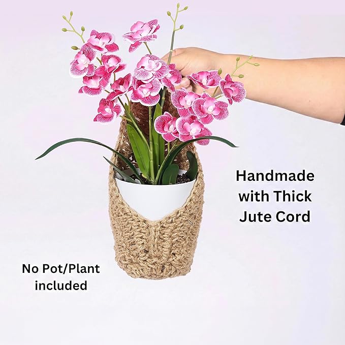 2 Pack 4 inch Macrame Wall Plant Hanger, Hanging Orchid Basket | Wall Plant Holder, Wall Planters for Indoor Plants (2 Pack, up to 4 inch Pot)