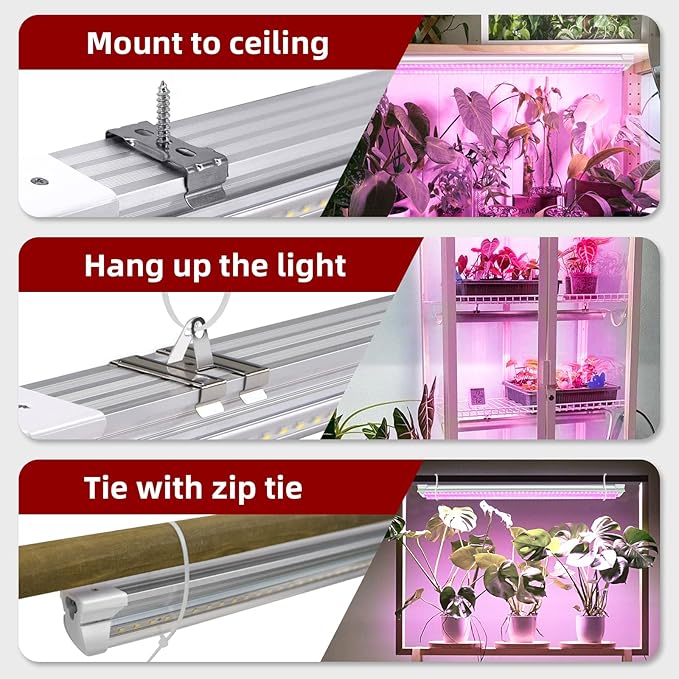 8 Pack LED Grow Light 4FT, Upgrade 336W(8×42W) High Intensity Full Spectrum Indoor Grow Lights with High PPFD Value, T8 Grow Lights for Indoor Plants, Seed Starting, Succulent, Vegetables