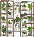GENTINGBRO Plant Stand Indoor Tall Hanging Plant Shelf 16 Tiers Large Outdoor Plant Rack for Multiple Plants Wood Plant Holder for Living Room Garden Balcony
