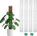 Bluepro 24 Inch 4 Pcs Plastic Moss Pole for Plants Monstera, 4×24'' Plant Poles for Climbing Plants, Plant Support for Indoor Plants Work with Sphagnum Moss