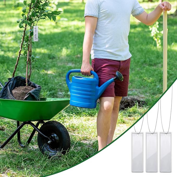 Yaocom 50 Pcs Aluminum Plant Tags Metal Plant Labels with 50 Metal Wires 30 Rod 1 Lettering Pens Tree Markers Double Sided Waterproof Tree Tags for Outdoor Indoor Gardening Labeling