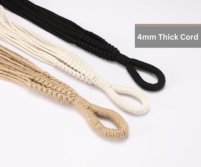 Giant XXL 55 Inches Macrame Planter Hanger Large for 15 inch Pot + Swag Hook | Extra Large Hanging Planter for Indoor Plants | No Pot/Plant Included (XXL Black)