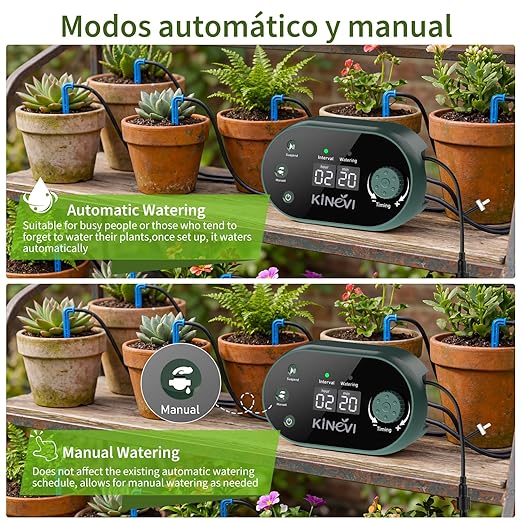 Solar Drip Irrigation System, 8W Powered Auto Watering Kit for 30 Pots, HD LED Display with 22 Timing Modes, Anti-Siphoning & IPX5 Waterproof, Suitable for Outdoor Garden, Balcony & Greenhouse