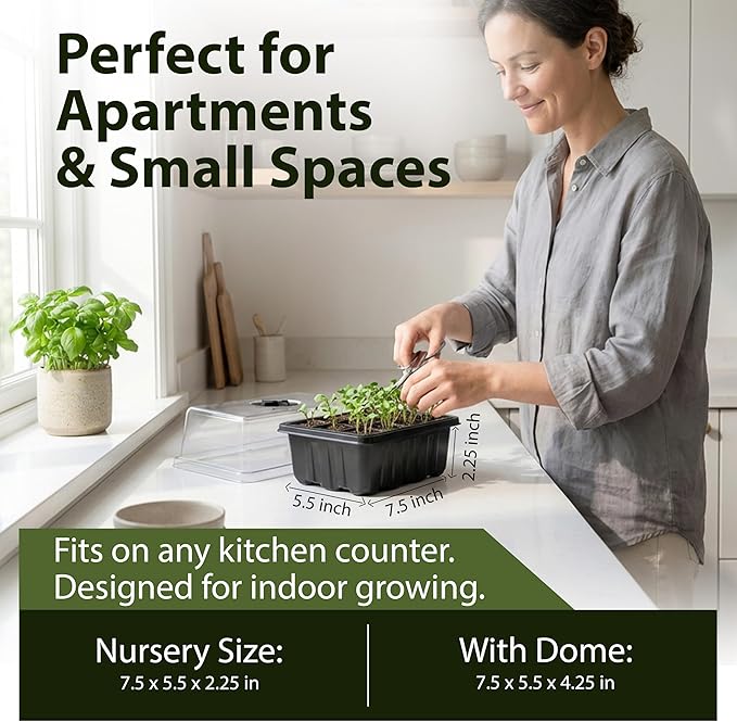 Seed Starter Kit with Humidity Dome – 12-Cell Indoor Pre-Seeded Seed Starting Tray with Marigolds & Microgreens – Complete Growing Kit with Seeds Included