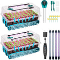Self-Watering Seed Starter Tray with Grow Light, 80-Cell Plant Starter Trays Seed Starter Kit, Seed Starter Tray for Seed Starting, Plant Germination & Seedling Growing, 2 Pack