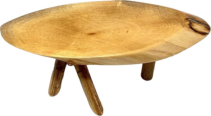 TJ Global Rustic Small Long Wood Slice Plant Stand, Mini Wooden Stool Vase Stand, Display Stand, Perfect for Home Decor in Any Room Office Garden L9.5 x W3.5 x H3 (1 Stand)