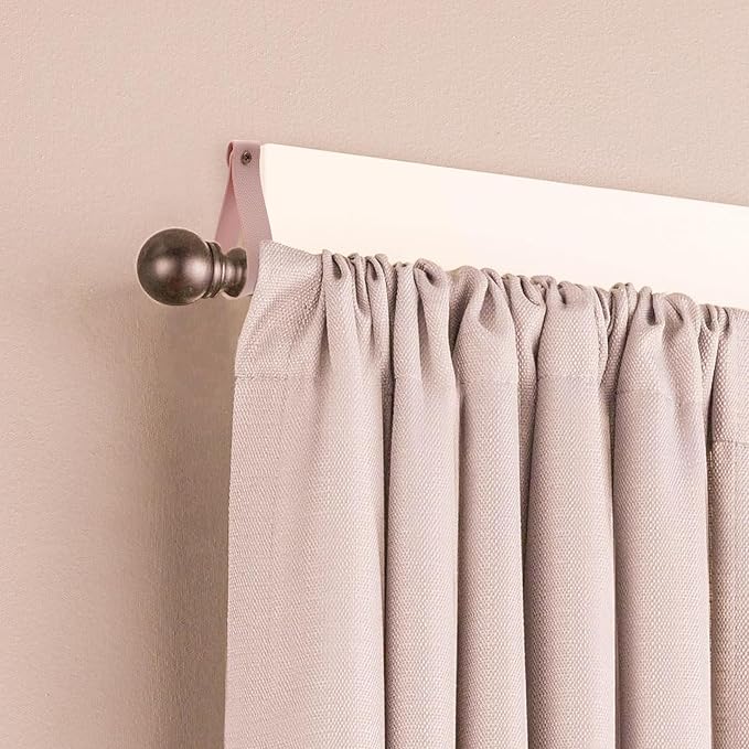Curtain Rod Holders,Set of 8 Leather Curtain Rod Hooks with Screws,PU Curtain Rod Hangers Stylish Leather Straps Hooks for Wall Pole Macrame Boho Art Décor (8, Pink)