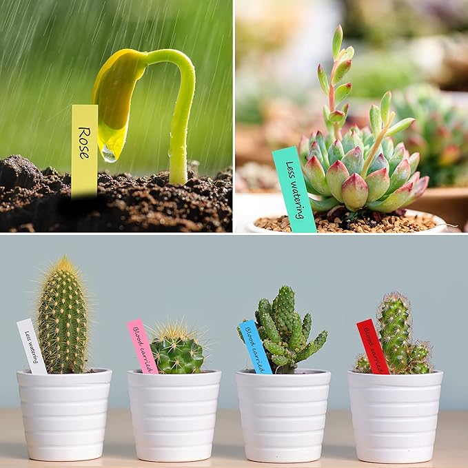 600 Pcs 4" Plant Labels Plastic Waterproof Plant Tags Seed Pot Marker Nursery Garden Seed Stake Tags Plant Classification Sorting Sign Flower Mark (Pink)