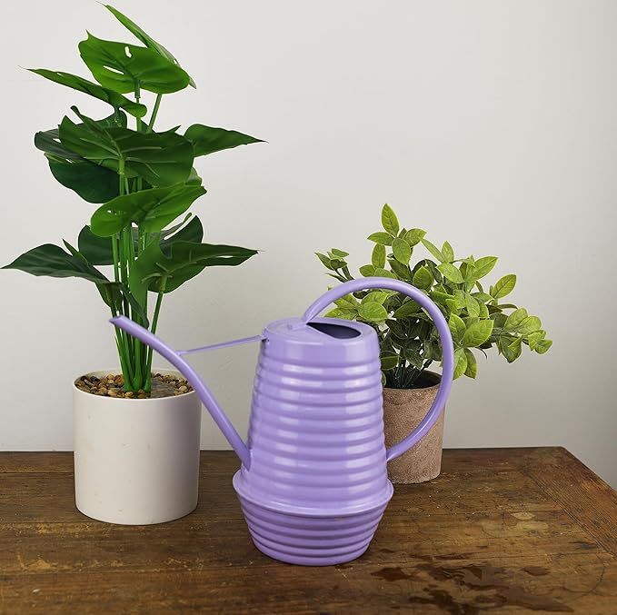 Small Watering Can, 0.3 Gallon/34oz., Violet Purple, Galvanized, Indoor Water Can, Metal Watering Can with Long Spout, Plant Water Can for Indoor Plants