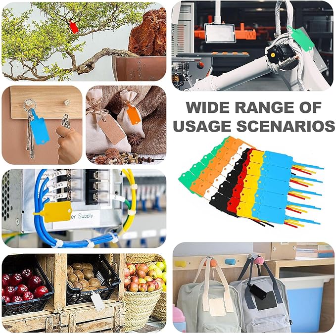 10000 Blank Plastic Tags for Labeling Reusable Hanging Tags Ties Key Tags Storage Tags Waterproof Plastic Mark Label Writable Hang Sign (Blue)