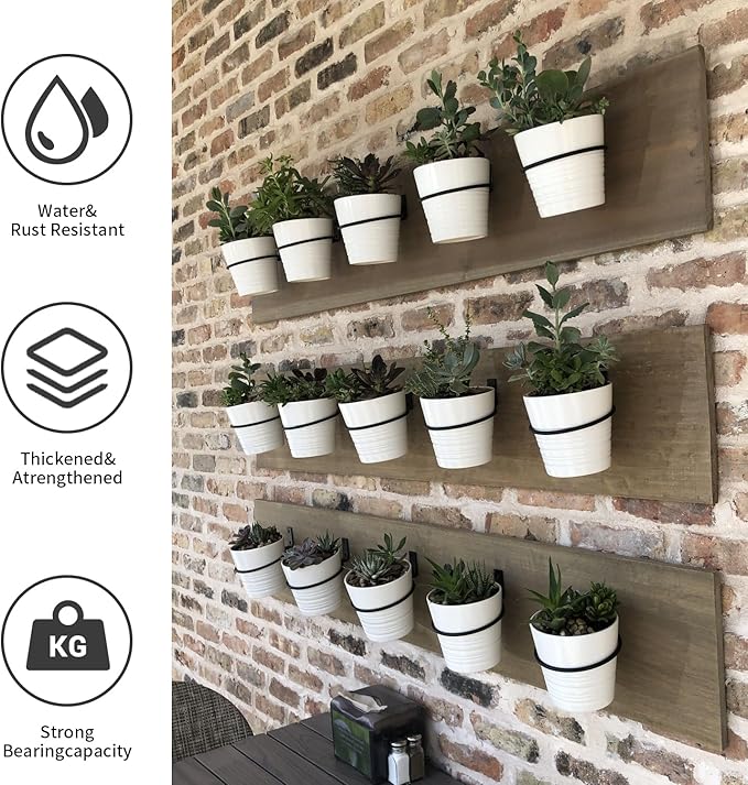 6 Pack 6 Inch Wall Plant Holder,Metal Plant Hanger Indoor,Wall Planters For Indoor Plants,Black
