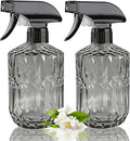 Glass Handheld Spray Bottle, 15oz Refillable Water Bottle Spray, Reusable Adjustable Nozzle Plant Mister Spray Bottles Indoor, Plant Mister for Hair, Cleaning, Gardening, Pets Care (Dark Grey)