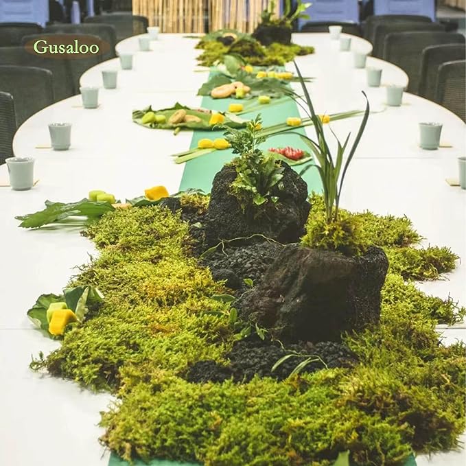 Green Moss for Crafts Artificial Moss Decorative Moss for Potted Plant Faux Orchid Moss Potting Mix Soil Peat Sphagnum Moss Pole Craft Arts Floral Wedding Decor Fairy Garden Terrariums Decoration