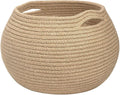 Goodpick Wicker Storage Basket for Living Room, Small Round Woven Basket for Toys, Towel, Bedroom, Children Corner Decoration Plant Baskets Indoor, Jute, 10"D x 8.3"H