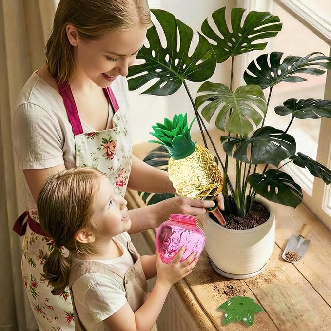 Extra Large Plant Watering Globes for Plants - 19oz Plant Watering Devices, Vacation Self Watering Globes with Slow Release, Indoor Plant Watering Bulbs, Plastic, 2-Pack(2 Strawberries)