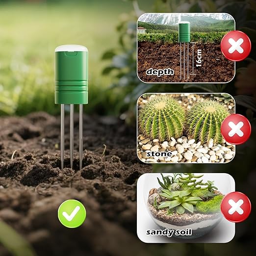 VODESON Soil Moisture Meter for Plants, Multi-Zone Wireless Soil Test Kit & Soil Thermometer, TDR4-in-1 Plant Water Meter, 230ft RF, IPX5 Waterproof, Indoor Outdoor Garden Lawn Farm(Display+4 Sensor)