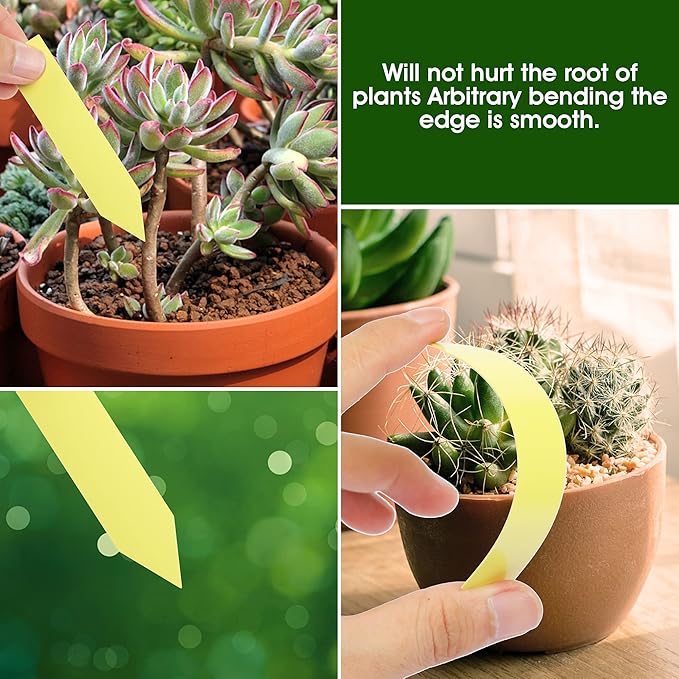 600 Pcs 4" Plant Labels Plastic Waterproof Plant Tags Seed Pot Marker Nursery Garden Seed Stake Tags Plant Classification Sorting Sign Flower Mark (Green)