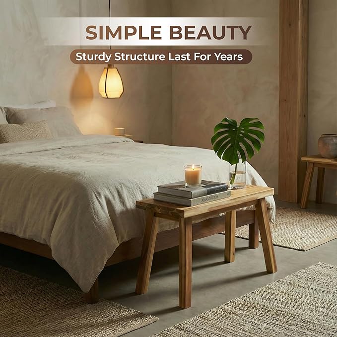 ARROWSTONE Solid Wood Bench for Entryway, Make Up Bench, Bed Bench, Dining, Plant Stand - Wooden Bench Indoor (26 inches)