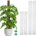 EOX 4 Pack 24" x2 + 36" x2 Plastic Moss Pole for Monstera, Large D Shaped Poles for Climbing Plants Work with Sphagnum Moss, 114 Inch Total