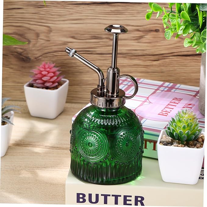Green Plant Mister Vintage Design Glass Spray Bottle Indoor Plant Watering
