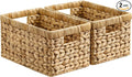 StorageWorks Wicker Basket, Baskets for Organizing, Storage Basket with Built-in Handles, Water Hyacinth Shelves (Medium 2-Pack, Natural Hyacinth)