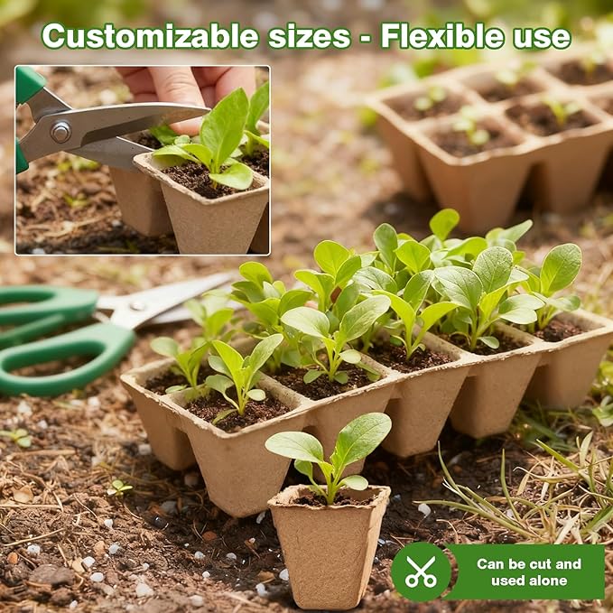 360 Cells Seed Starter Tray, 36 Pack Germination Peat Pots with 100 Labels, Plant Starter Kit for Seedlings