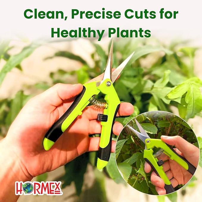 Hormex Cloning Shears - Precision straight-blade shears designed for clean, accurate cuts, ideal for plant cuttings and pruning. Durable, ergonomic and easy-to-use with lock - (2 Pack)