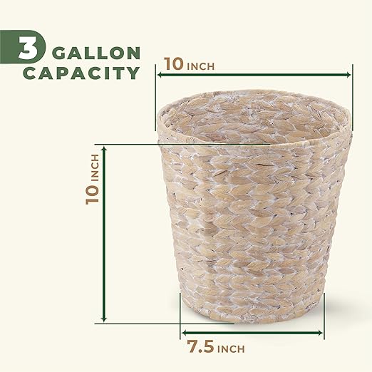 84ECO 2-Pack White Wicker Trash Cans