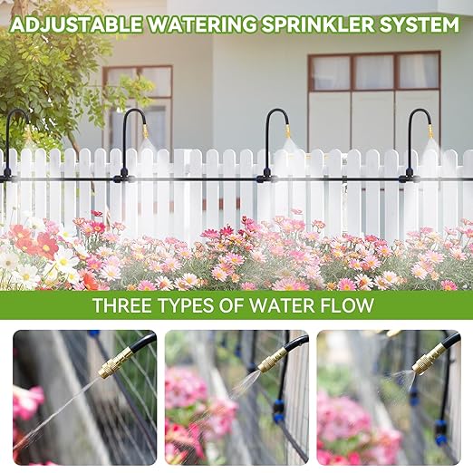 Drip Irrigation Parts ONLY 6pcs of 360° Adjustable Arm Sprayer Copper Nozzles and Quick Connect Base - No Tubing No Faucet Adapter