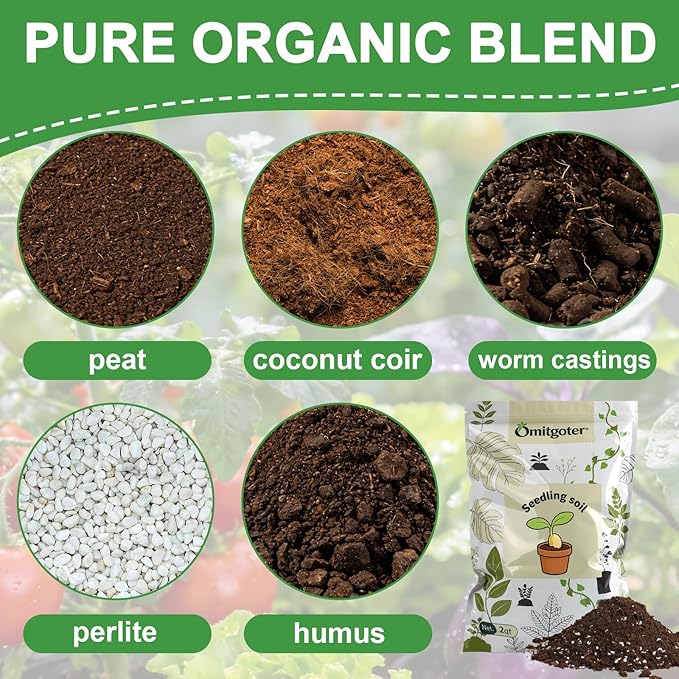 Organic Seed Starter Soil and Potting Mix 10qt，100% Natural,Promotes Rapid Rooting & Germination