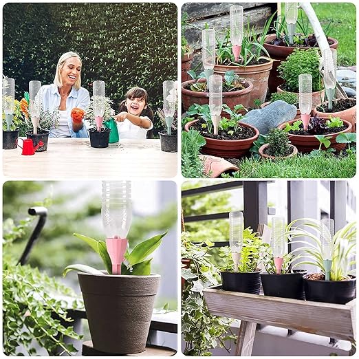 New Upgraded Plant Self Watering Spikes,Adjustable Plant Watering Devices with Slow Release Control Switch Water Dripper,Watering Planter Insert,Automatic Plant Waterer for Vacations (6)