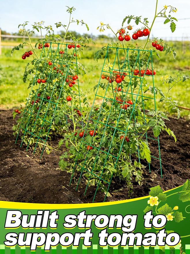 2 Sets Cucumber Trellis for Raised Garden Bed - 4.5mm Wire Heavy Duty Weather-Resistant Foldable A-Frame Metal Plant Support for Squash Pole Bean Climbing Plants Vegetables Outdoor, 39'' L x 15.7'' W