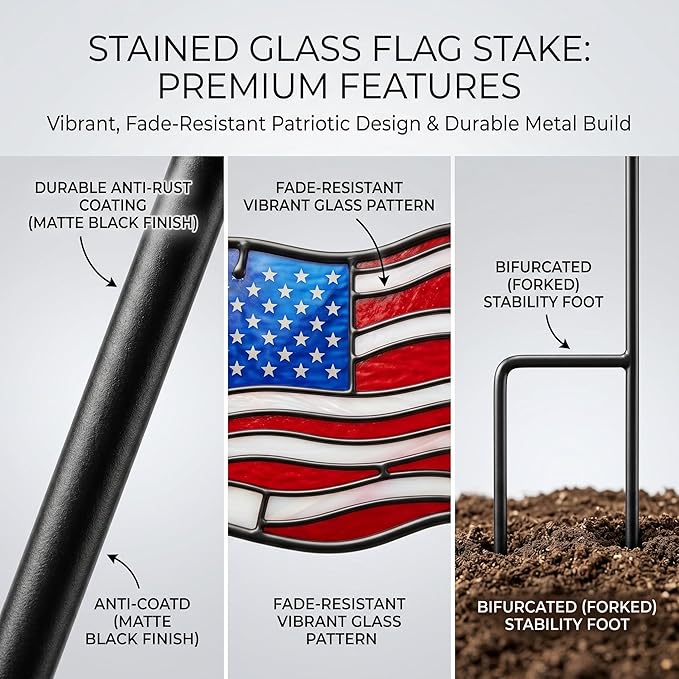TZSSP Metal Flower Stakes,Floral Stake Decorative for Outdoor- Yard Art,2 Pack Flower Garden Stakes Decor for Lawn & Yard Ornament, Rust and Weather Resistant