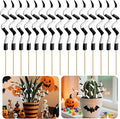 Adnee 15 Pcs Halloween Sandworm Tentacle Plant Stakes,9.5 Inch Spooky Plant Decorative Striped Stakes,Black and White Halloween Floral Picks for Indoor Outdoor Potted Plants