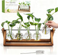 Renmxj Plant Propagation Station, Propagation Vases for Plants, Unique Gardening Birthday Gifts for Women Plant Lovers Mom Best Friend - 5 Bulb Glass Vases