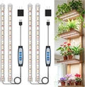 Kullsinss 16" Plant Grow Light Strips, 120 LEDs Grow Lights for Indoor Plants Full Spectrum with Upgrade Timer 6/12/16 Hrs, 5 Dimmable Levels, 2 Pack Sunlike Grow Lamp for Hydroponics Succulent
